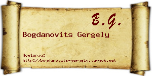 Bogdanovits Gergely névjegykártya